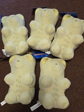New! Haribo Gummy Bear Plushies Lot Of 5 Green Candy Fun Kids
